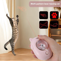 HKM-7259837 Multifunctional Cat and Dog Comb with Laser Teaser, Pink and Yellow Design