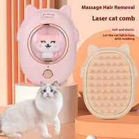HKM-7259837 Multifunctional Cat and Dog Comb with Laser Teaser, Pink and Yellow Design
