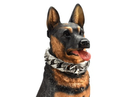 HKM-7260221 Durable Stainless Steel Pitbull Bulldog Collar with Strong Clasp - Multiple Sizes Available