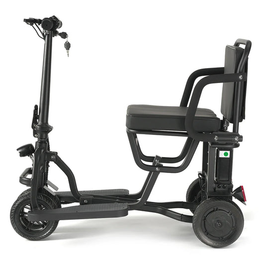 HKM-726163 Lightweight Foldable 3-Wheel Electric Mobility Scooter, Max Speed 15km/h, 18KM Range, 140kg Capacity