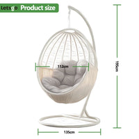 HKM-726163 Outdoor Rattan Egg Chair - Modern Hanging Patio Swing for Garden Relaxation