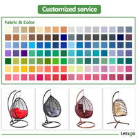 HKM-726163 Outdoor Rattan Egg Chair - Modern Hanging Patio Swing for Garden Relaxation