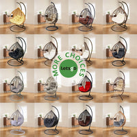 HKM-726163 Outdoor Rattan Egg Chair - Modern Hanging Patio Swing for Garden Relaxation