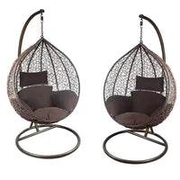 HKM-726163 Outdoor Rattan Egg Chair - Modern Hanging Patio Swing for Garden Relaxation