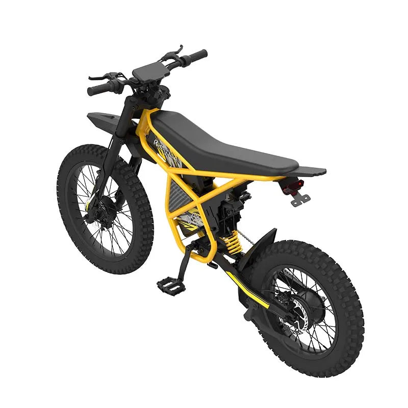 HKM-726227 2000W 48V Off-Road Electric Bike with 25-Inch Carbon Steel Frame and Dual Lithium Battery