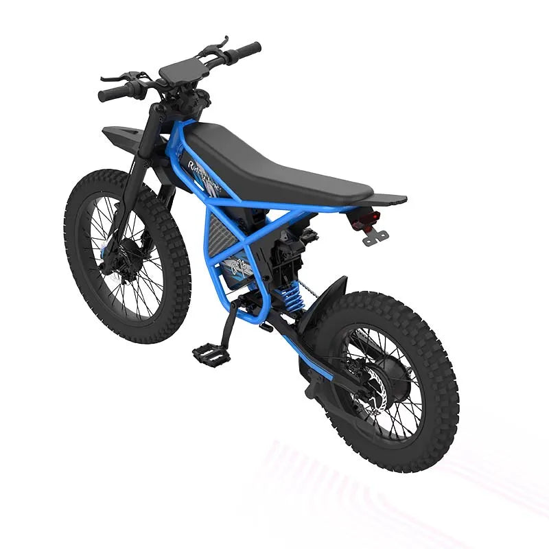 HKM-726227 2000W 48V Off-Road Electric Bike with 25-Inch Carbon Steel Frame and Dual Lithium Battery