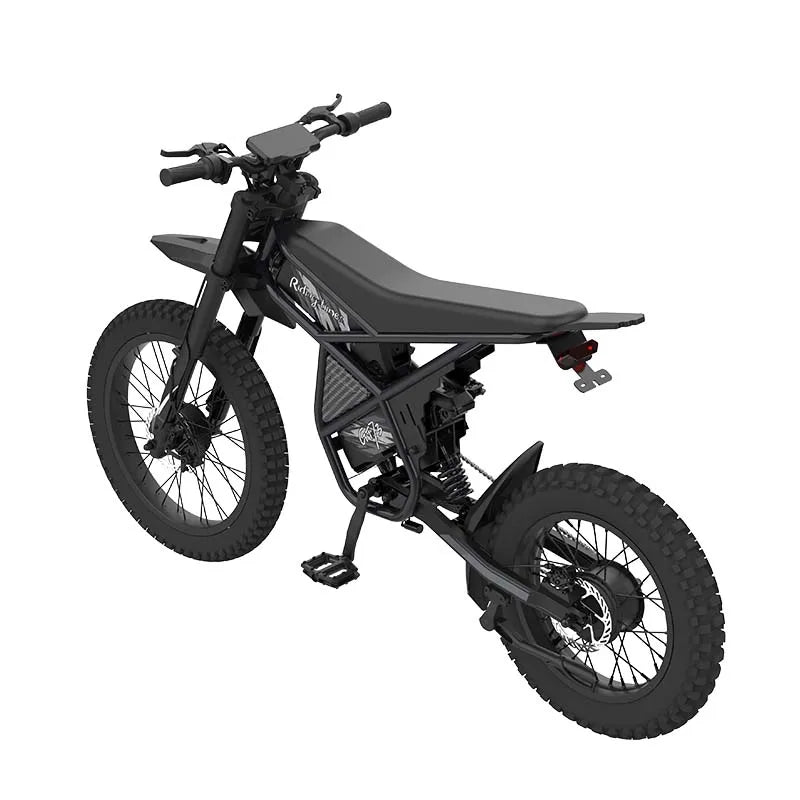 HKM-726227 2000W 48V Off-Road Electric Bike with 25-Inch Carbon Steel Frame and Dual Lithium Battery