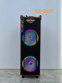 HKM-726291 Dual 12 Inch Push Portable Speakers Home Theatre Hi-Fi Karaoke System with Microphone