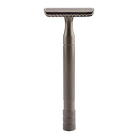 HKM-726355 Classic Metal Safety Razor with Double-Edged Stainless Steel Blade for Men - 11.6cm Length, Copper Handle