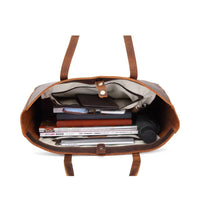 HKM-726355 Genuine Leather England Style Shoulder Bag - Large Capacity Tote
