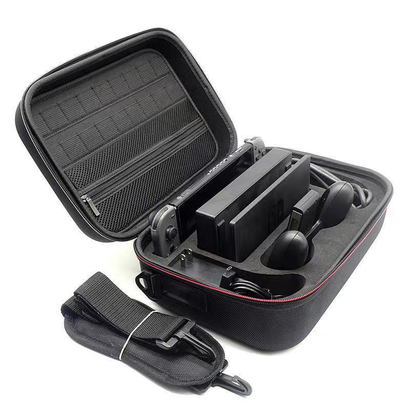 HKM-726355 Large EVA Storage Bag for Game Console Accessories - Black, Ideal for Organizing Controllers and Cables