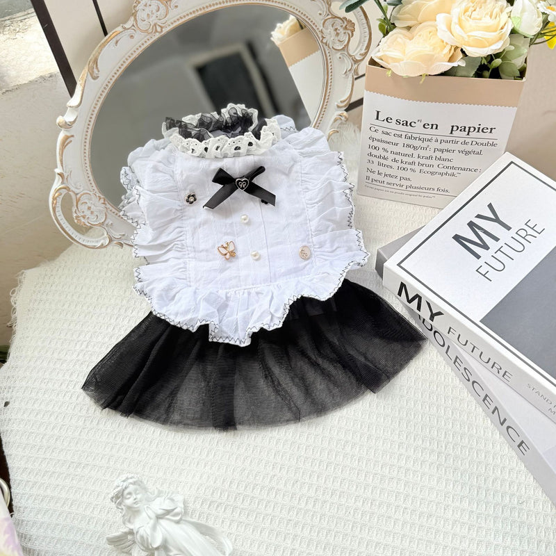 HKM-7263677 White Yarn Gauze Skirt Dress for Dogs - XS to XL Sizes Available