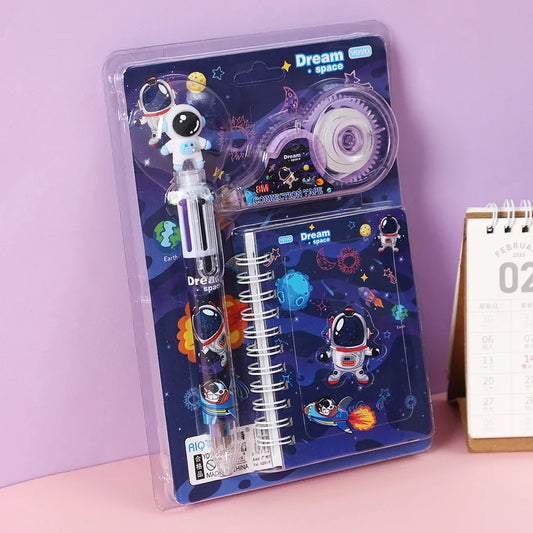 HKM-726419 Correction Tape and Multi-Colour Ballpoint Pen Set for School Supplies