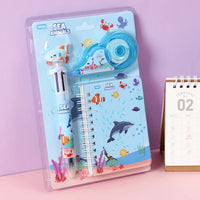 HKM-726419 Correction Tape and Multi-Colour Ballpoint Pen Set for School Supplies