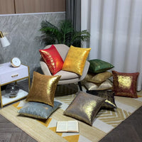 HKM-726419 Rich Velvet Snowflake Pillowcase with Gold Stamping - Multiple Colors Available - 45x45cm