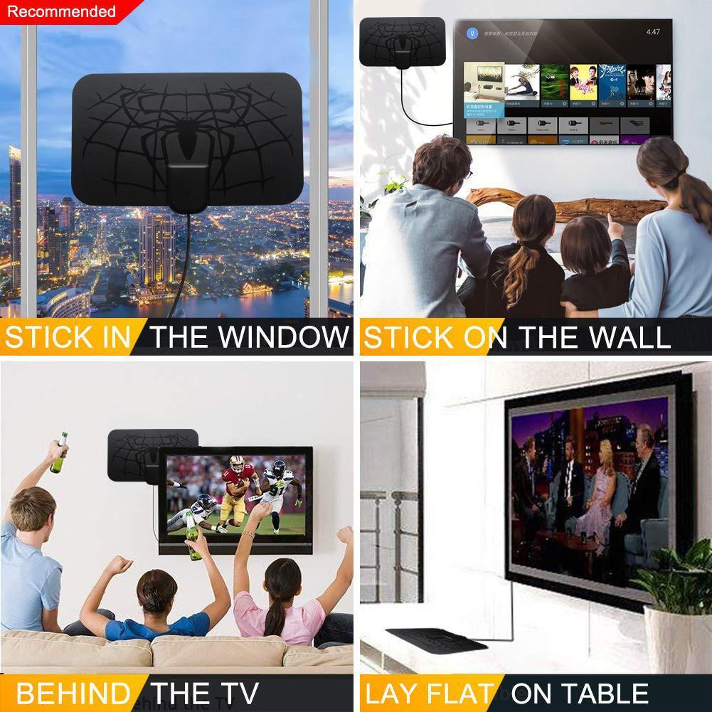 HKM-726483 1500 Miles 4K Amplified DVB-T2 TV Antenna with 3-Meter Cable for ISDB-T Broadcasting