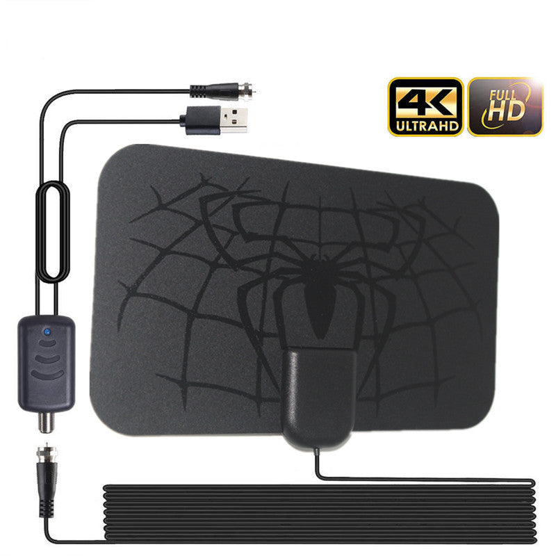 HKM-726483 1500 Miles 4K Amplified DVB-T2 TV Antenna with 3-Meter Cable for ISDB-T Broadcasting