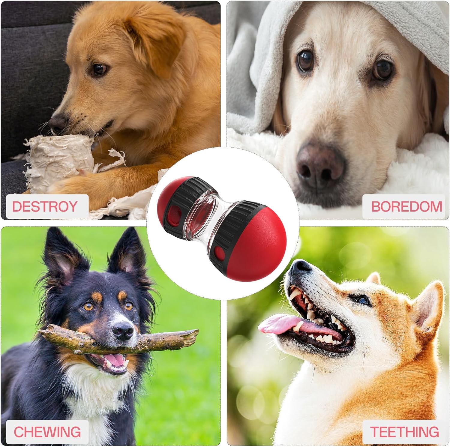 HKM-7265469 Interactive Slow Feeder Puzzle Toy for Dogs - Adjustable Treat Dispenser for Mind and Body Stimulation