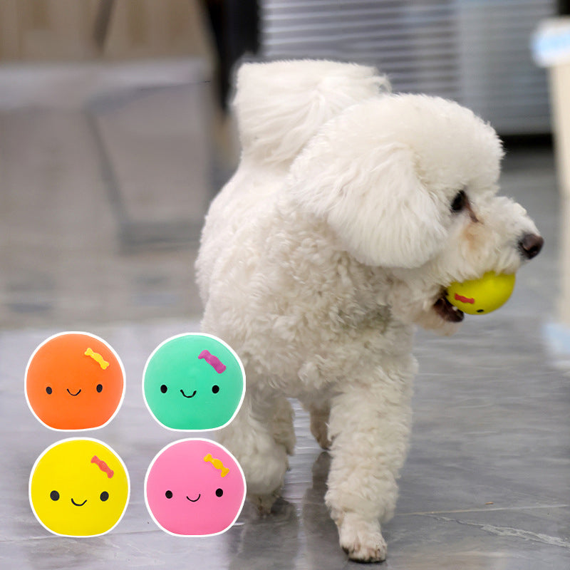 HKM-7266237 Cute Egg-Shaped Latex Toy for Small to Medium Dogs, Fun Sound Feature