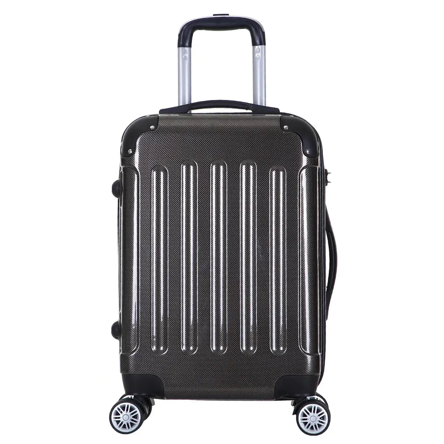 HKM-726675 3-Piece White Trolley Luggage Set with 4 Wheels - ABS and PC Material Travel Bags