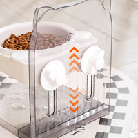 HKM-7267261 Adjustable Cat Bowl with Ear Design for Neck Protection and Anti-Spill Feeding in Removable Hanging Cage