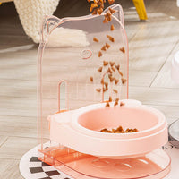 HKM-7267261 Adjustable Cat Bowl with Ear Design for Neck Protection and Anti-Spill Feeding in Removable Hanging Cage