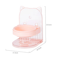 HKM-7267261 Adjustable Cat Bowl with Ear Design for Neck Protection and Anti-Spill Feeding in Removable Hanging Cage