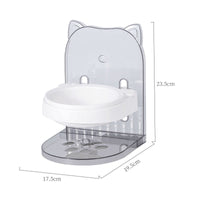 HKM-7267261 Adjustable Cat Bowl with Ear Design for Neck Protection and Anti-Spill Feeding in Removable Hanging Cage