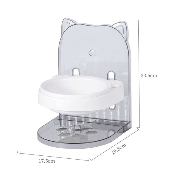 HKM-7267261 Adjustable Cat Bowl with Ear Design for Neck Protection and Anti-Spill Feeding in Removable Hanging Cage