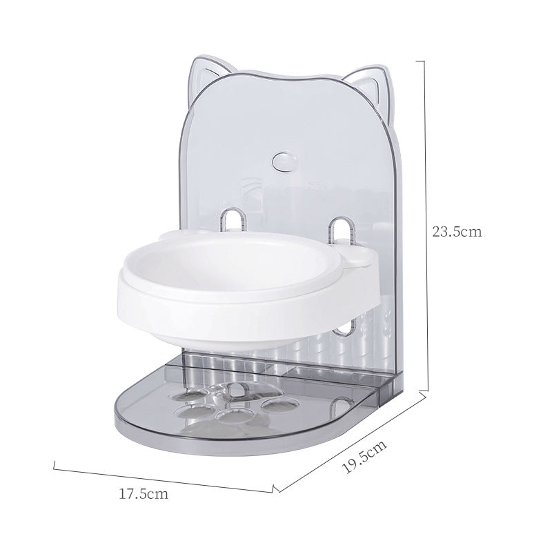 HKM-7267261 Adjustable Cat Bowl with Ear Design for Neck Protection and Anti-Spill Feeding in Removable Hanging Cage