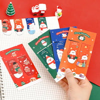 HKM-726739 Christmas Themed Magnetic Bookmarks Set - Festive Designs with Winter Characters