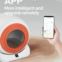 HKM-726739 Smart Automatic Cat Litter Box with App Control and Self-Cleaning Feature, 9L Capacity, Safety Design
