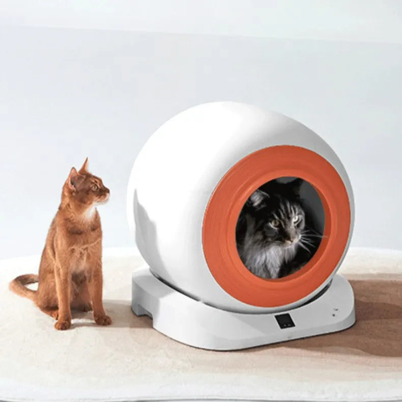 HKM-726739 Smart Automatic Cat Litter Box with App Control and Self-Cleaning Feature, 9L Capacity, Safety Design
