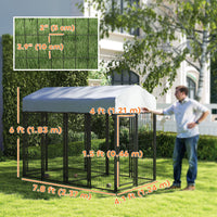 HKM-7267645 Two-Room Outdoor Dog Kennel with Waterproof Cover and Secure Design