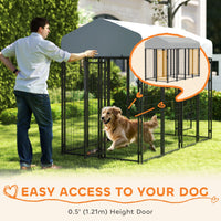 HKM-7267645 Two-Room Outdoor Dog Kennel with Waterproof Cover and Secure Design