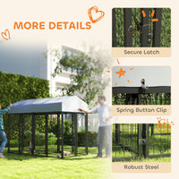 HKM-7267645 Two-Room Outdoor Dog Kennel with Waterproof Cover and Secure Design