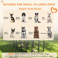 HKM-7267645 Two-Room Outdoor Dog Kennel with Waterproof Cover and Secure Design