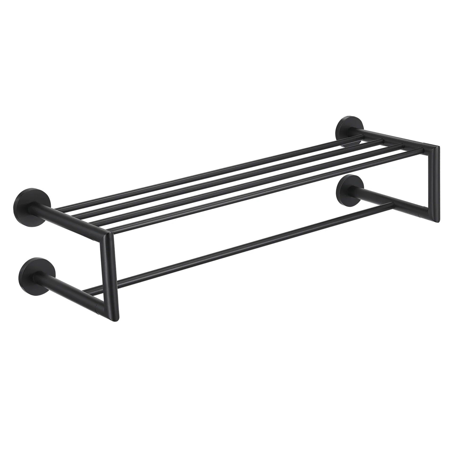HKM-726867 Matte Black Stainless Steel 304 Bathroom Accessory Set with Towel Rack and Toilet Paper Holder