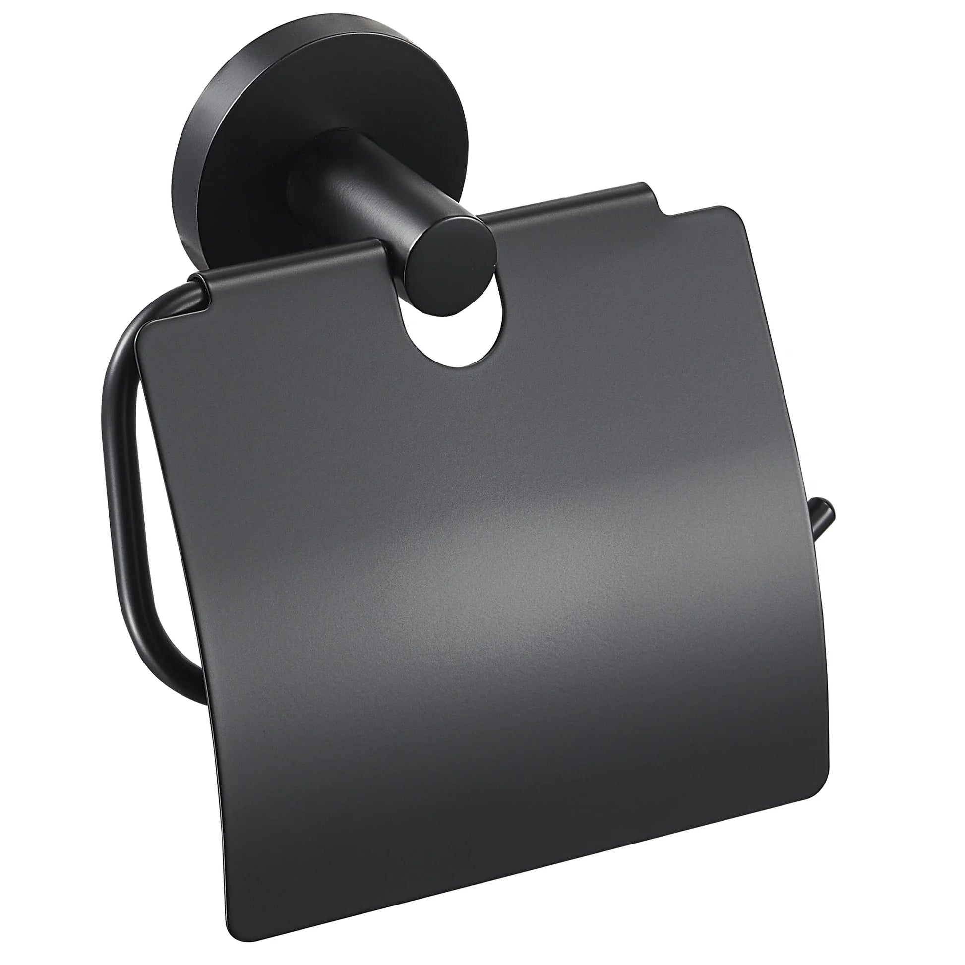 HKM-726867 Matte Black Stainless Steel 304 Bathroom Accessory Set with Towel Rack and Toilet Paper Holder