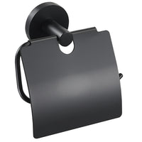 HKM-726867 Matte Black Stainless Steel 304 Bathroom Accessory Set with Towel Rack and Toilet Paper Holder