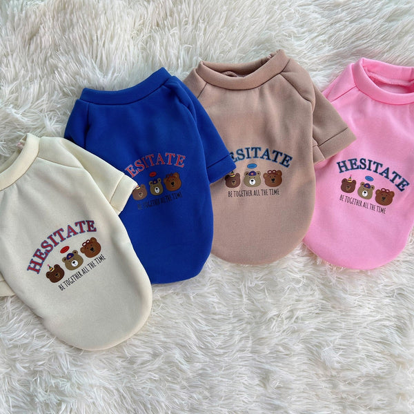 HKM-7269565 Warm Plush Dog Hoodies with Bear Design in Various Colors and Sizes