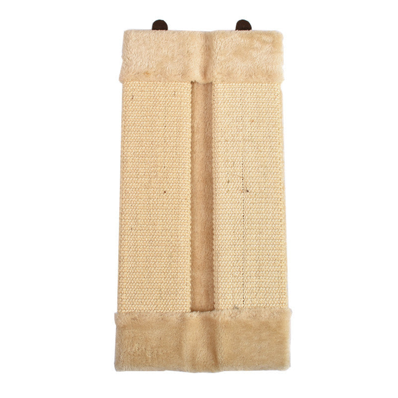 HKM-7269949 Sisal Cat Scratching Board with Plush Cloth for Sofa Protection and Claw Sharpening