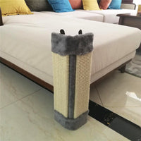 HKM-7269949 Sisal Cat Scratching Board with Plush Cloth for Sofa Protection and Claw Sharpening