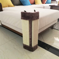 HKM-7269949 Sisal Cat Scratching Board with Plush Cloth for Sofa Protection and Claw Sharpening
