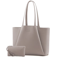 HKM-726995 Stylish 15.6-Inch Leather Laptop Tote Bag with Clutch - Versatile Work Handbag Set for Women