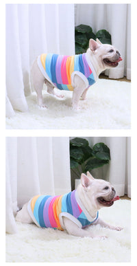 HKM-7270333 Rainbow Cotton Dog Vest ¨C Autumn & Winter Plus Velvet Design, Sizes S to XXL