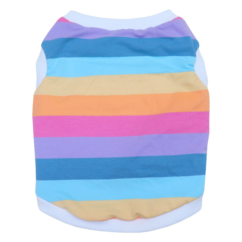 HKM-7270333 Rainbow Cotton Dog Vest ¨C Autumn & Winter Plus Velvet Design, Sizes S to XXL