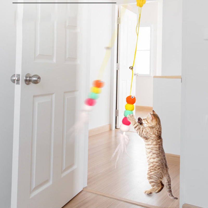 HKM-7271229 Interactive Hanging Cat Toy with Adjustable Elastic Rope for Indoor Cats, Durable and Safe Plush Design