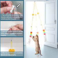 HKM-7271229 Interactive Hanging Cat Toy with Adjustable Elastic Rope for Indoor Cats, Durable and Safe Plush Design