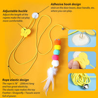 HKM-7271229 Interactive Hanging Cat Toy with Adjustable Elastic Rope for Indoor Cats, Durable and Safe Plush Design